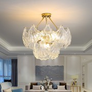 客厅法式轻奢吊灯水晶现代玻璃贝壳灯简约卧室2022年餐厅灯具