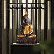 泰国实木木雕佛像，摆件禅意东南亚客厅桌面装饰品，泰式佛祖释迦牟尼