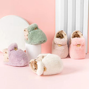 新生婴儿鞋子秋冬季0-3-6月儿保暖鞋加绒步前棉鞋宝宝软底步前鞋
