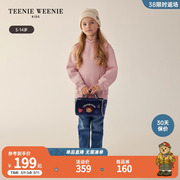 TeenieWeenie Kids小熊童装23年款秋冬女童斜跨可手提刺绣圆桶包