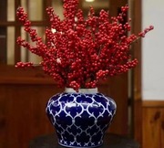 新中式陶瓷青花瓷花瓶客厅电视柜家居装饰品玄关摆件工艺品插冬青