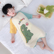 宝宝睡袋秋款莫代尔男童恐龙，连体睡衣婴儿，男孩薄款儿童家居服夏季