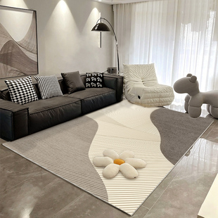 侘寂风客厅地毯卧室，家用2024轻奢简约现代沙发，茶几床边毯地垫