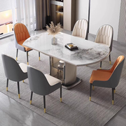阿玛仕岩板餐桌家用小户型方圆，两用可伸缩储物现代简约轻奢餐桌