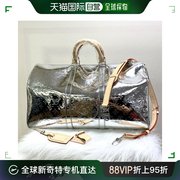 香港直邮louisvuitton路易威登银色拉链旅行包，潮流百搭质感休闲
