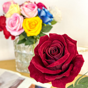 单支大绒布玫瑰花高品质绒布，玫瑰花头diy婚礼，家居装饰仿真玫瑰