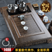 l功夫茶具套装鸡翅木茶盘整套四合一特大号抽屉式红木茶海托盘