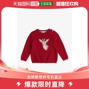 香港直邮潮奢 trotters 婴儿Dasher 驯鹿图案羊毛混纺毛衣 3-24