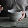 挑tea|元宝碗日式中式饭碗甜品碗景德镇高温，陶瓷碗黑白灰可选