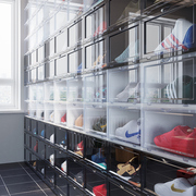 亚克力鞋盒aj球鞋收纳盒透明防氧化神器网红收藏鞋墙防尘磁吸鞋柜