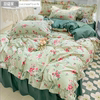 韩版小清新床罩少女床裙纯棉四件套，100全棉网红床品床单花边被套