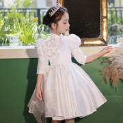 女童公主裙高端花童女孩婚礼，中式儿童钢琴礼服小主持人生日女洋气