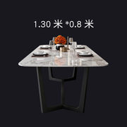 高档北欧大理石餐桌椅组合长方形，现代简约饭桌小户型家用轻奢铁艺