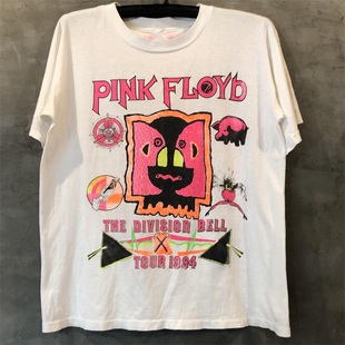 pinkfloyd平克弗洛伊德阿美，咔叽摇滚短袖，vintage复古潮牌男女t恤