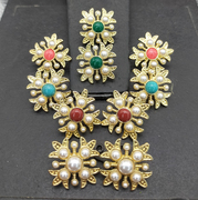 欧美复古宫廷耳饰品巴洛克西洋古董镶珍珠宝石十字架925银针耳钉