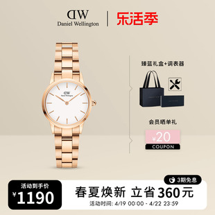 DW手表女 ICONIC系列时髦小精钢彩盘石英表 玫瑰金色商务女士腕表