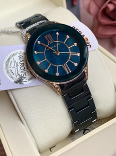 美国anneklein2388藏蓝色，陶瓷珍珠贝母表盘，女士水钻手表