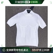 香港直邮fendi女士白色羊毛，小高领短袖针织衫fzx623-aeee-f0gme