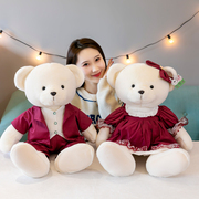 泰迪熊压床娃娃一对结婚情侣款婚房布置套装高档熊猫浪漫礼物