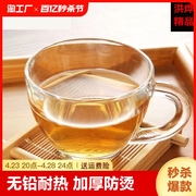 加厚耐热家用小茶杯功夫杯，品茗杯玻璃茶水杯，高温耐热玻璃茶壶茶具