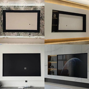 简约不锈钢电视壁龛嵌入式镂空无背板电视柜客厅装饰钢板柜背景墙