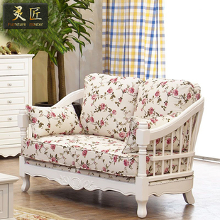 橡木沙发白色组合客厅欧式实木沙发田园沙发韩式小户型现代简约
