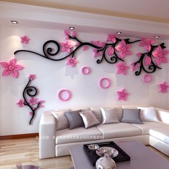 亚克力3d立体花朵自粘客厅纸背景墙