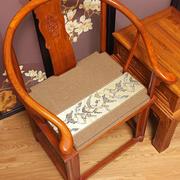 中式棉麻太师椅餐椅垫，亚麻红木沙发坐垫，加厚海绵棕垫乳胶垫定制