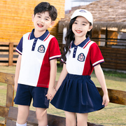 小学生校服夏装短袖班服套装儿童毕业照运动会夏天幼儿园园服夏季