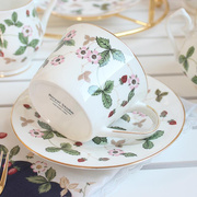 英式骨瓷野草莓咖啡杯碟 下午茶杯可爱陶瓷杯欧式水杯茶具