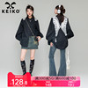 keiko刺绣蝴蝶花黑色长袖，衬衫女2024春季设计感小众，韩版宽松上衣