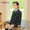 rbigx瑞比克童装春季复古潮流西服印花外套儿童男童礼服