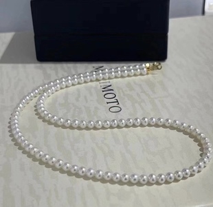 3-4mm淡水珍珠项链正圆强光baby珠，锁骨链叠戴颈链(戴颈链)网红迪丽热巴爆