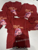 欧洲站2024夏季时尚小女孩卡通字母棉T恤女韩版圆领红色上衣
