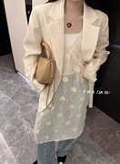 YAYA韩国2024春季高级感气质休闲白色西装外套女时尚百搭