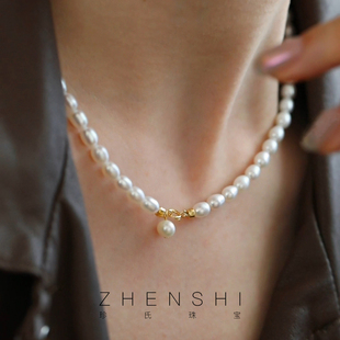 小米粒三代天然淡水珍珠项链强光S925纯银时尚法式锁骨链女款