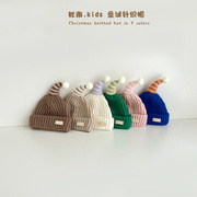 亲箩韩国婴儿帽子秋冬2023ins男童女童保暖针织帽儿童毛线帽