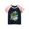 女童短袖t恤夏装2024款纯棉，体恤儿童半袖，女上衣花朵图案印花半袖
