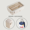 定制日式小麦秸秆便当盒学生，便携餐盒套装微波炉加热上班族饭盒女