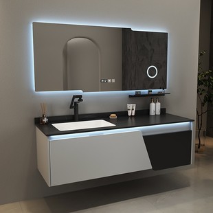 浴室柜陶瓷一体盆现代简约卫生间，洗漱台橡木智能，洗手洗脸盆柜组合