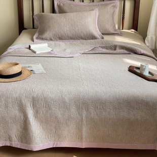 全棉A类三层纱盖毯三件纯棉色织大提花多功能盖被床盖床垫可水洗