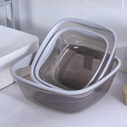 家用厨房洗菜盆加厚耐摔方形浴室，洗衣盆大号，透明塑料婴儿洗脸盆