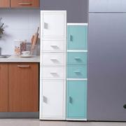 2535底部开门厨房夹缝，收纳柜抽屉塑料冰箱，窄柜缝隙卫生间整理柜