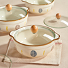 日式带盖双耳汤碗家用陶瓷大号2024盛汤大碗高级感餐具泡面碗