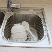 洗碗盆隔漏厨房水槽沥水篮加粗304不锈钢沥水架洗菜盆滤网碗碟漏