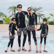 亲子家庭套装游泳衣一家三四口度假旅游冲浪潜水大码防晒分体