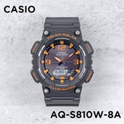 卡西欧手表男casioaq-s810w-8a学生运动，夜光指针太阳能双显表