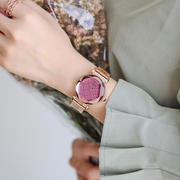 古欧表水钻气质花型镜面手表玫瑰金简约休闲钢带手表GUOU香港女