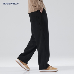 HomePanda重磅灰色卫裤男秋冬季宽松直筒加绒加厚美式休闲运动裤