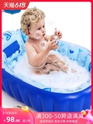婴儿充气浴盆宝宝洗澡盆儿童可折叠新生幼儿可坐躺便携式旅行家用